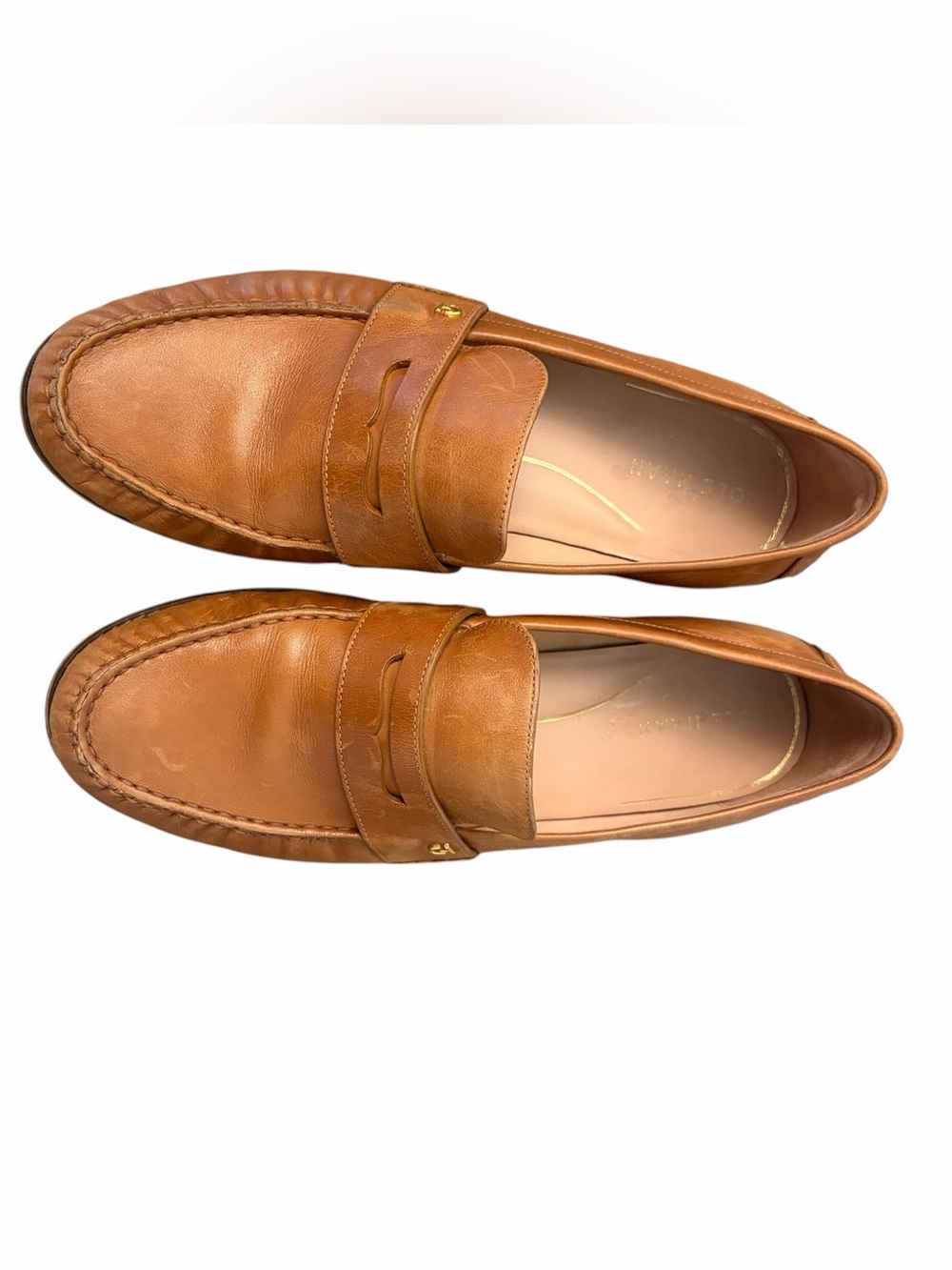 Cole Haan Women's Tan Leather Penny Loafers